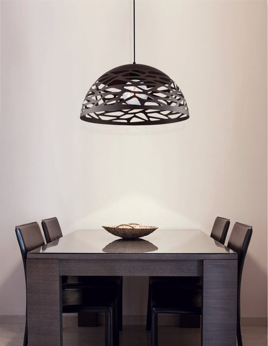 Dainolite Coral 1 Light Pendant 20\" Dia Matte Black Finish Lamp