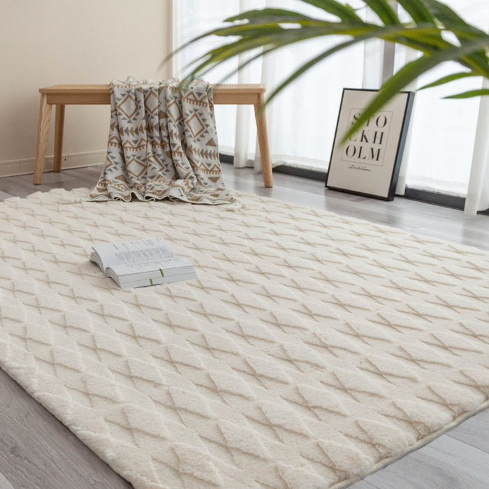 Pelo Diamond Cream Washable Shag Area Rug 5'x7' Indoor Area Rug 