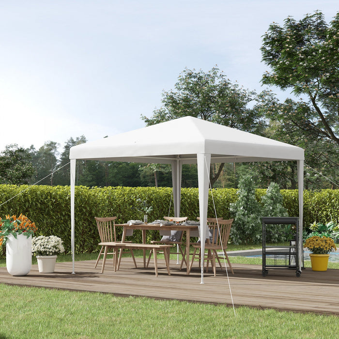 Outsunny 9' X 9' Party Tent Portable Gazebo Canopy For Weddings Parties Outdoor Sunshade With Dresse