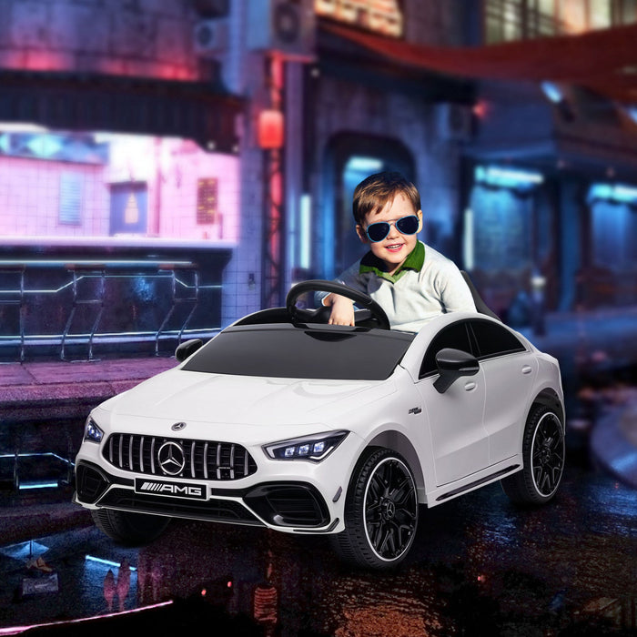 Qaba Mercedes-amg Cla 45 Licensed 12v Ride On Car, Battery Powered Ride-On Kids Electric Car With Re