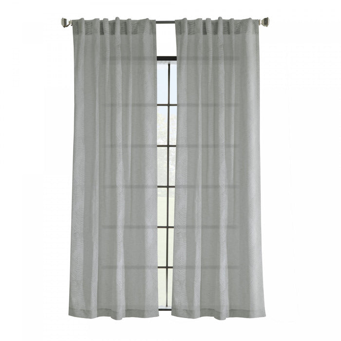 Habitat Trenton Grey Light Filtering Dual Header Curtain Panel - 52 x 95