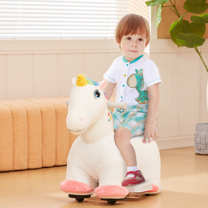 Qaba 6v Ride On Unicorn, Battery Powered Ride-On Kids Electric Ride On Horse, Riding Pony Toy With M