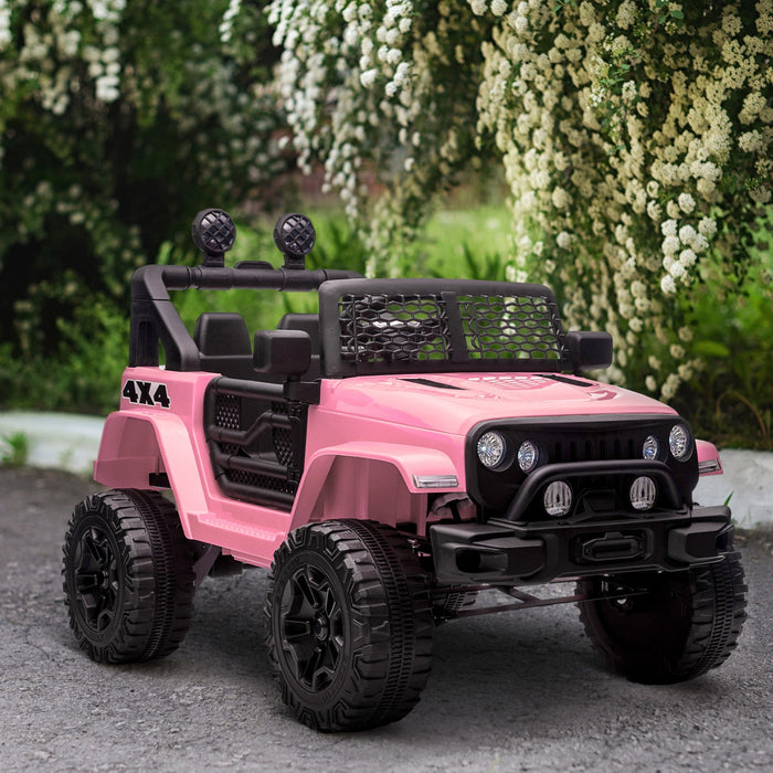 Aosom 12v Ride On Car Off Road Truck For Kids Suv Electric Battery Powered With Remote Control, Adju