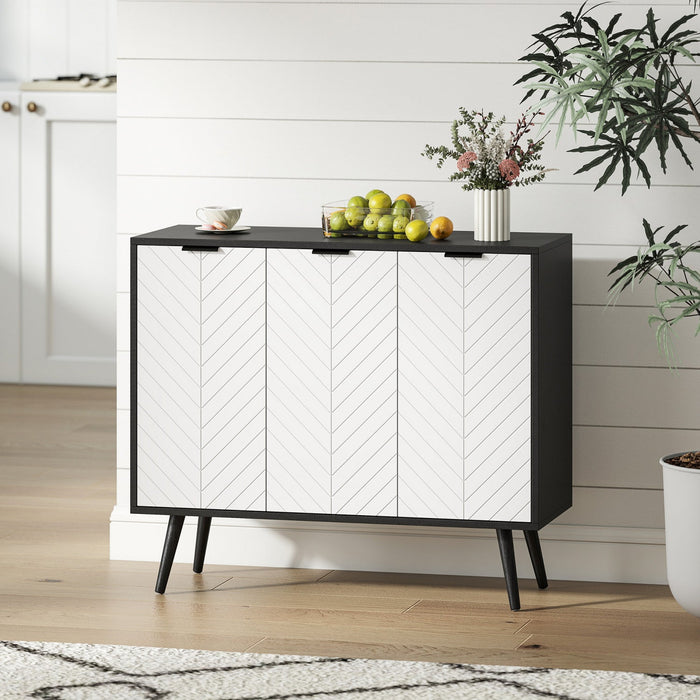 HOMCOM 36" Sideboard, Buffet Cabinet with Adjustable Shelves, Black