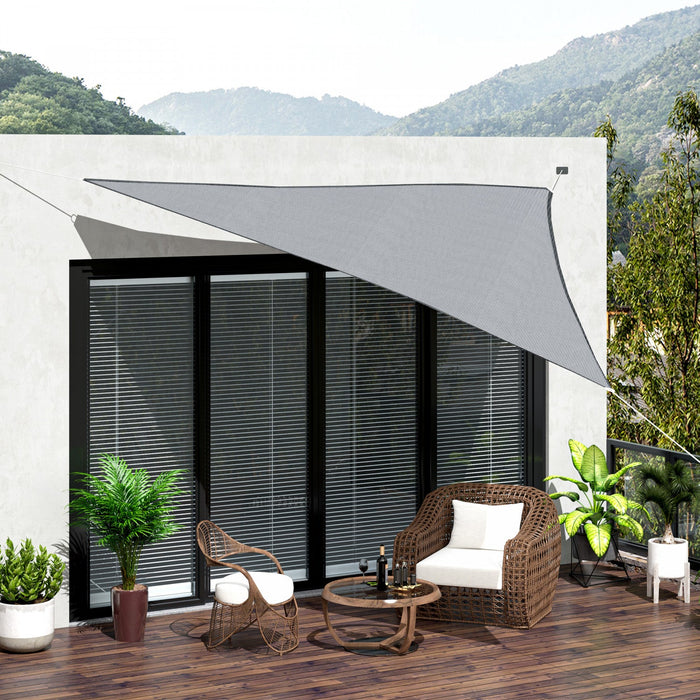 Outsunny Triangle 10' Canopy Sun Sail Shade Garden Cover Uv Protector Outdoor Patio Lawn Shelter Wit