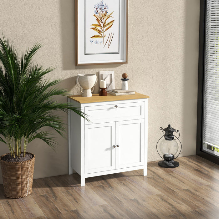 HOMCOM Storage Cabinet Sideboard Buffet Cabinet with Double Doors White
