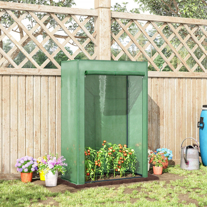 Outsunny 40\"l X 20\"w X 59\"h Walk-in Garden Greenhouse With Steel Frame Outdoor Hot House Tomato Plan