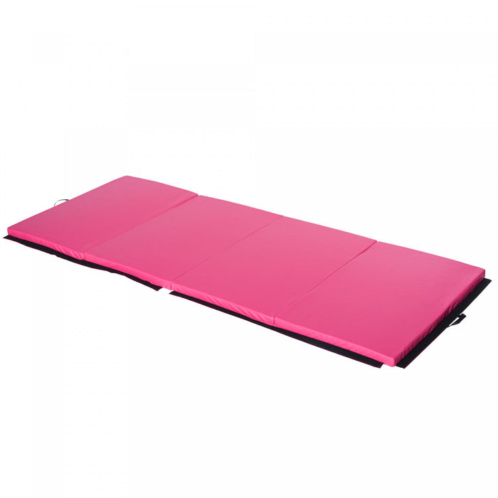 Soozier 4'x10'x2\" Folding Gymnastics Tumbling Mat, Exercise Mat With Carrying Handles For Yoga, Mma,