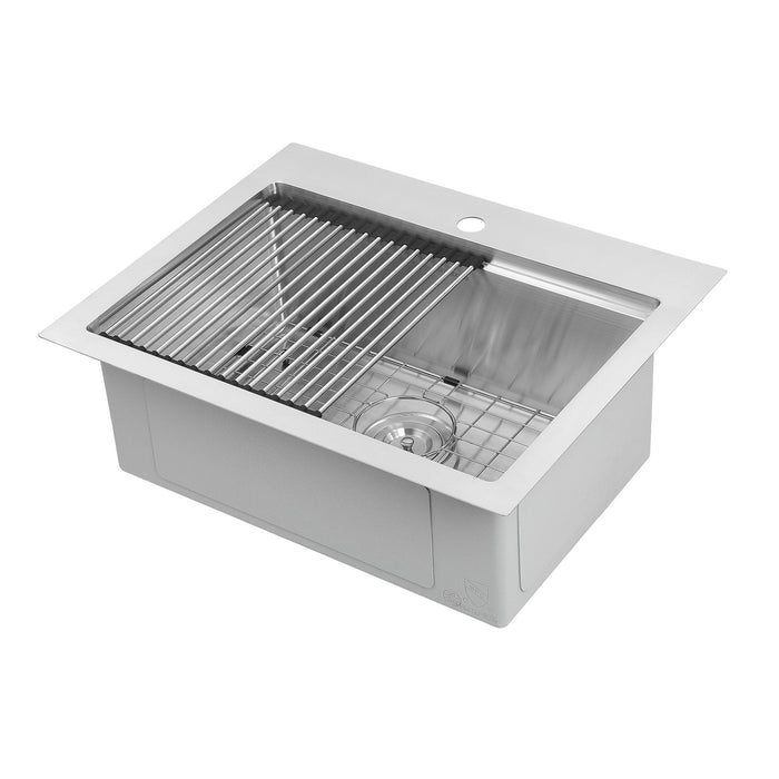 Ancona 25\" Dual Mount Workstation Kitchen Sink - AN-33103