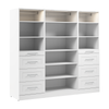 Bestar Florence 85\" Modular Reach-In/Walk-In Closet System with LED Lights, Shelves and Drawers Shak