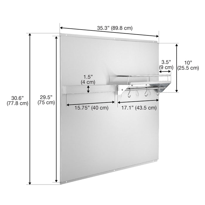 Ancona 36\" Stainless Steel Backsplash - PBS-1246 