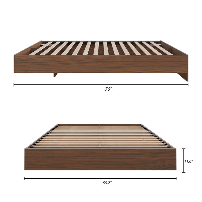 Nordika Full Platform Bed - Walnut 