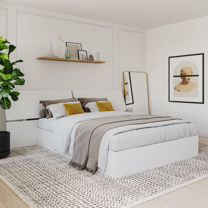 Nordika Queen Panoramic Panel Headboard - White 