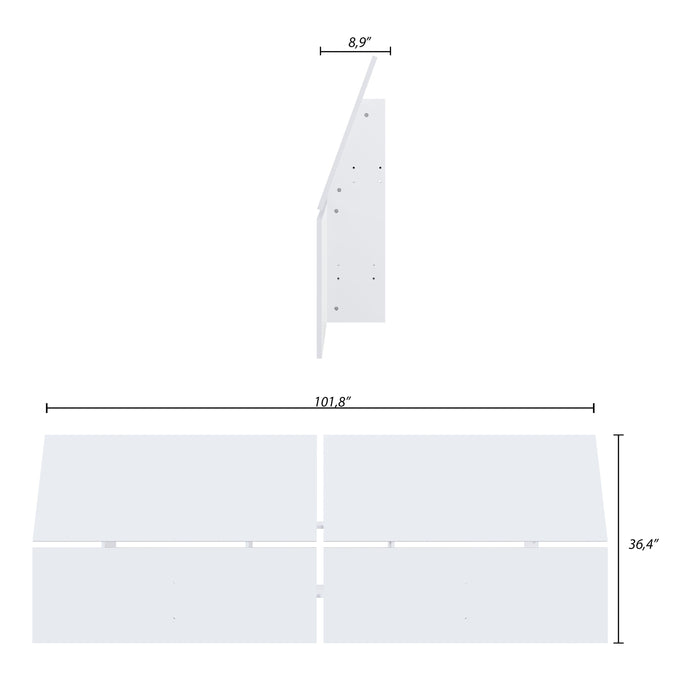 Nordika Queen Panoramic Panel Headboard - White 