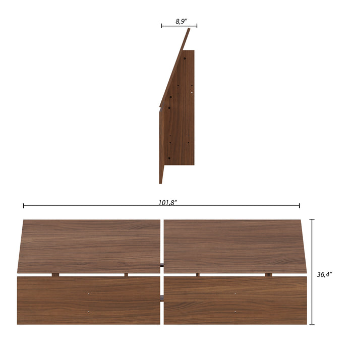 Nordika Queen Panoramic Panel Headboard - Walnut 