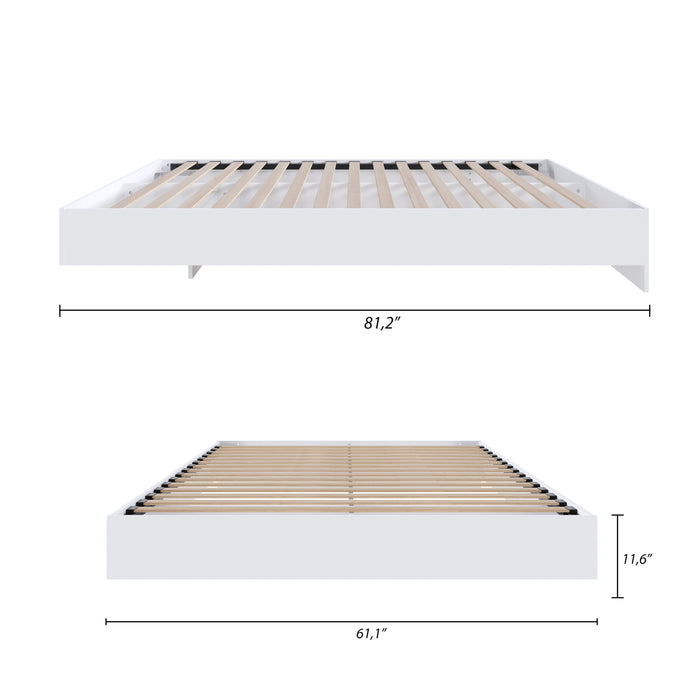 Nordika Queen Platform Bed - White 