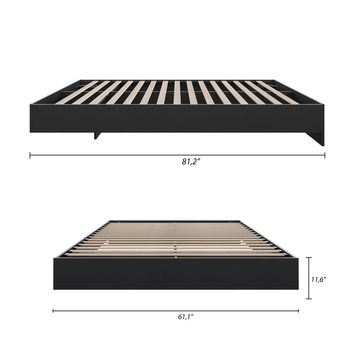 Nordika Queen Platform Bed - Black 
