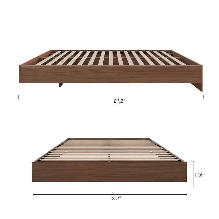 Nordika Queen Platform Bed - Walnut 