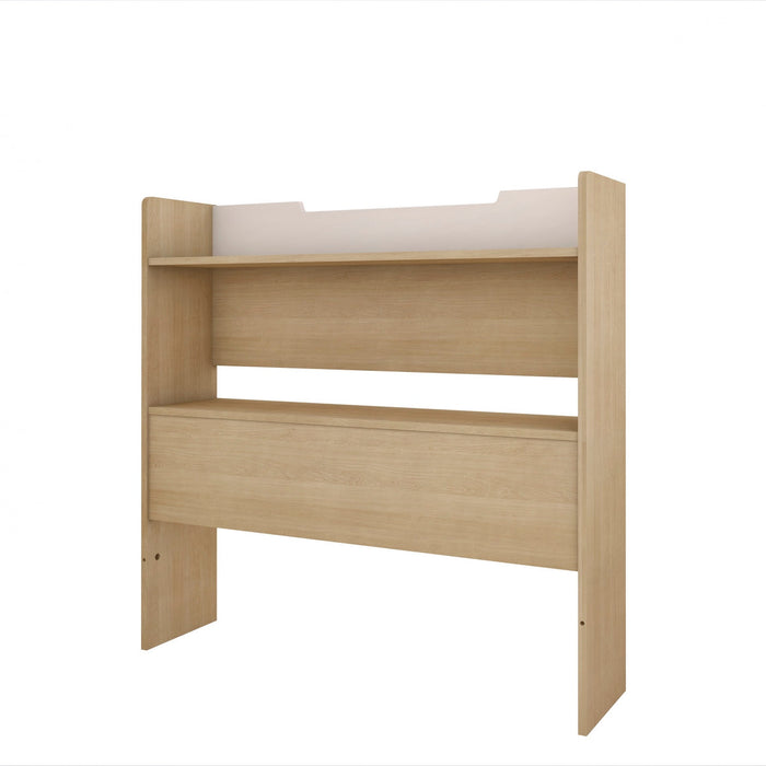 Nordika Twin Bookcase Headboard - White/Natural Maple 