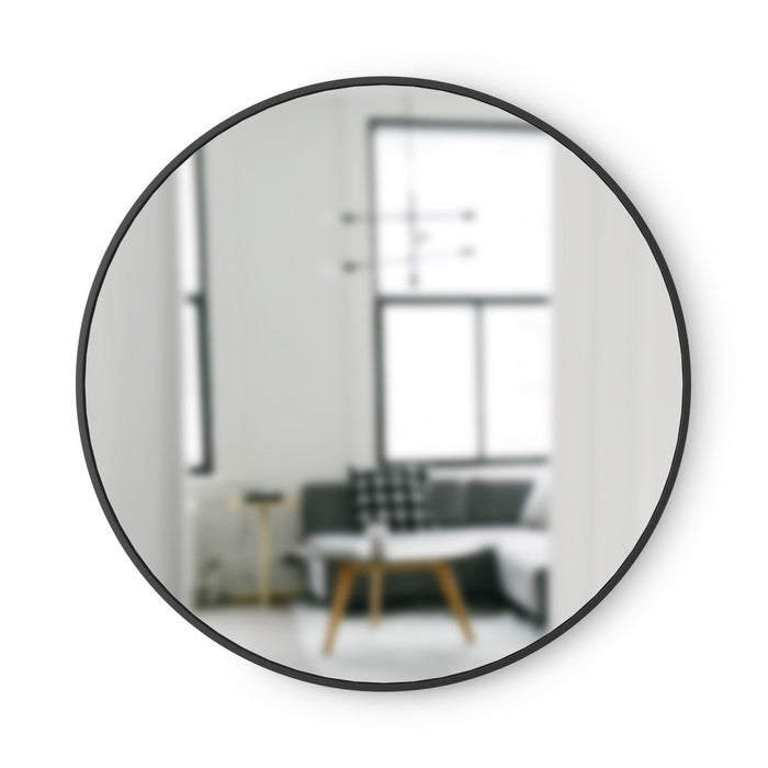 Umbra Hub Decorative Round 37\" x 37\" Wall Mirror - Black