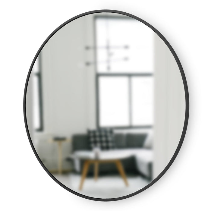 Umbra Hub Decorative Round 37\" x 37\" Wall Mirror - Black