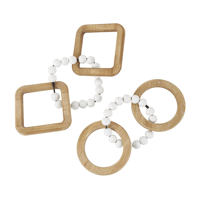 Wood 14\" Chain Sculpture - Set of 2
