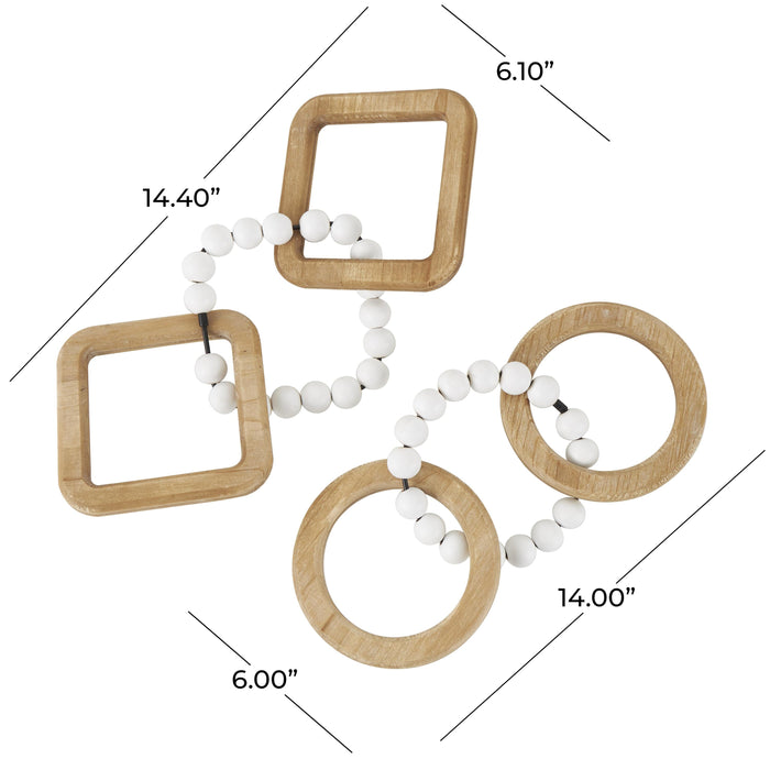 Wood 14\" Chain Sculpture - Set of 2