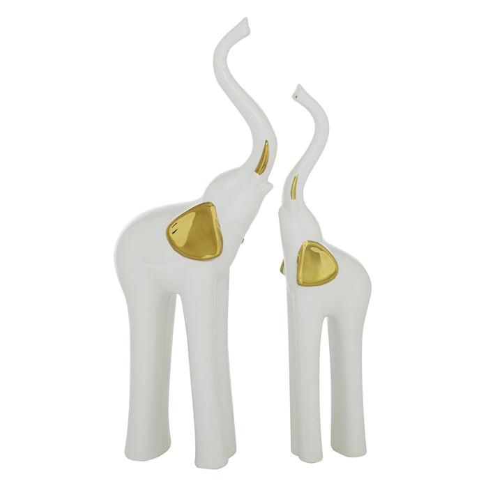 Ceramic 14\" Elephant - Set of 2