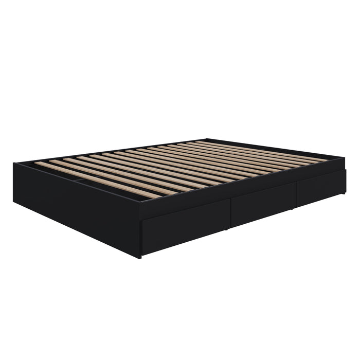Nordika Twin Storage Platform Bed - Black 