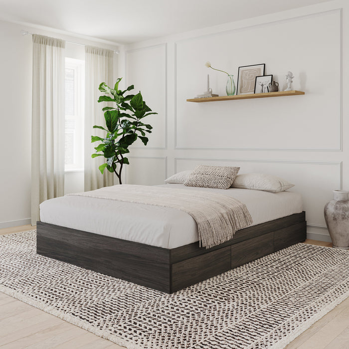 Nordika Twin Storage Platform Bed - Grey 
