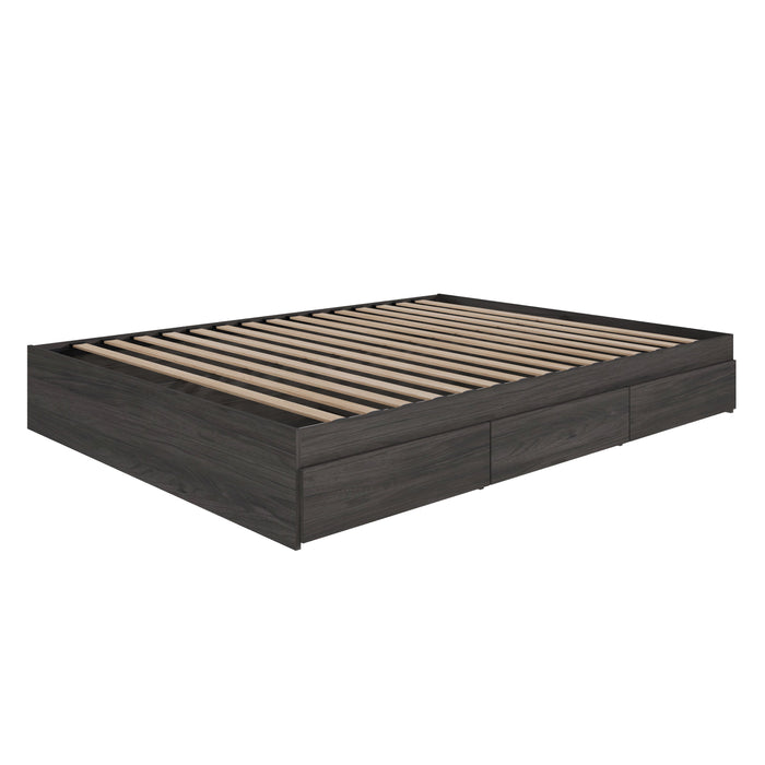 Nordika Twin Storage Platform Bed - Grey 