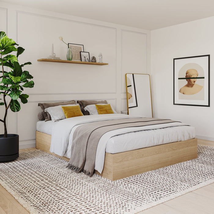 Nordika Full Storage Platform Bed - Natural Maple 