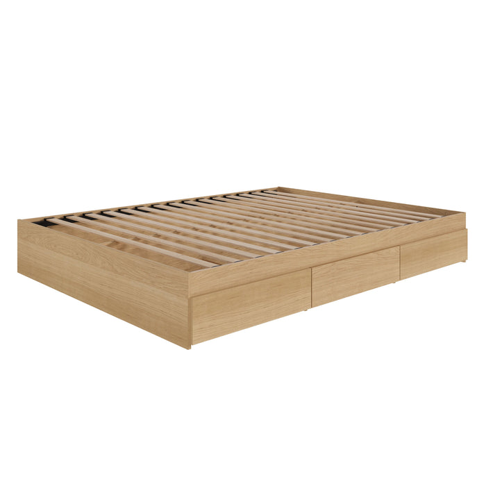 Nordika Full Storage Platform Bed - Natural Maple 