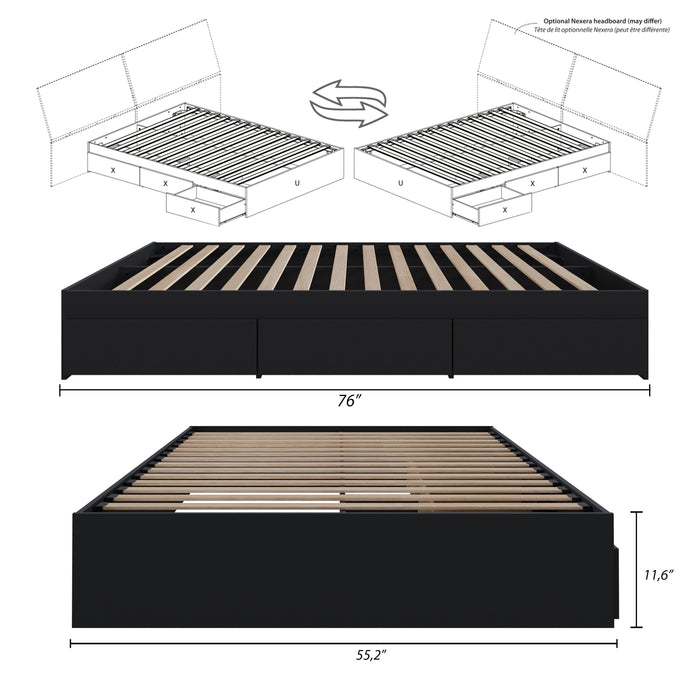 Nordika Full Storage Platform Bed - Black 