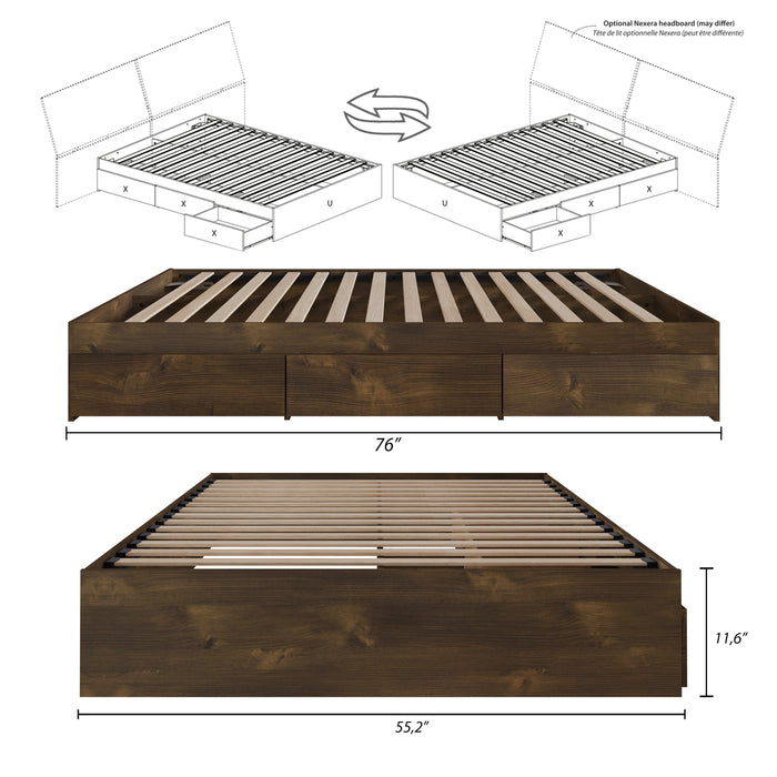 Nordika Full Platform Bed - Truffle 