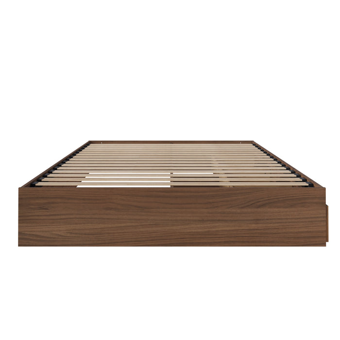 Nordika Full Storage Platform Bed - Walnut 