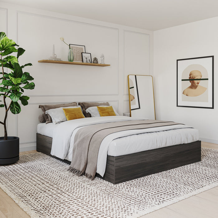 Nordika Full Platform Bed - Bark Grey 