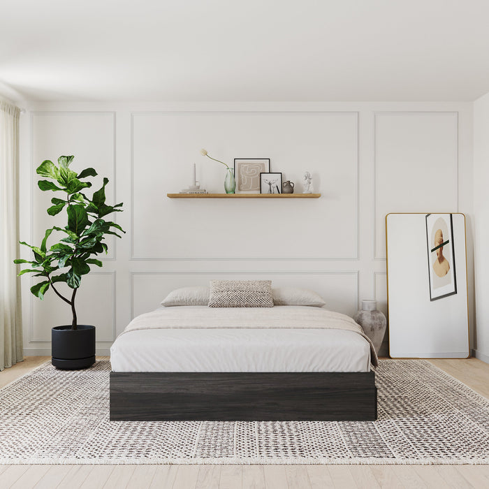 Nordika Full Platform Bed - Bark Grey 