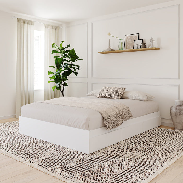 Nordika Queen Platform Bed - White 