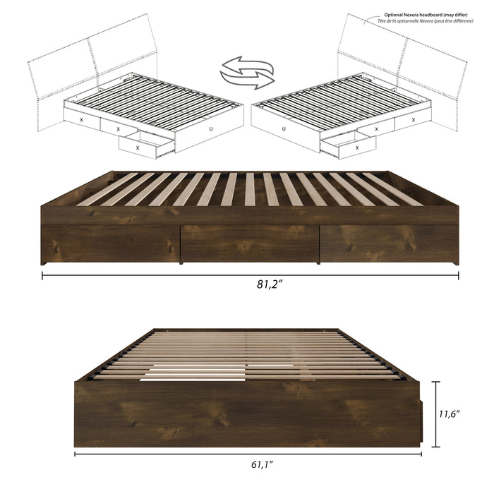 Nordika Queen Platform Bed - Truffle 