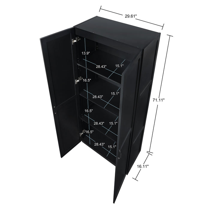 Manhattan Comfort Hopkins Modern Storage Closet - Black