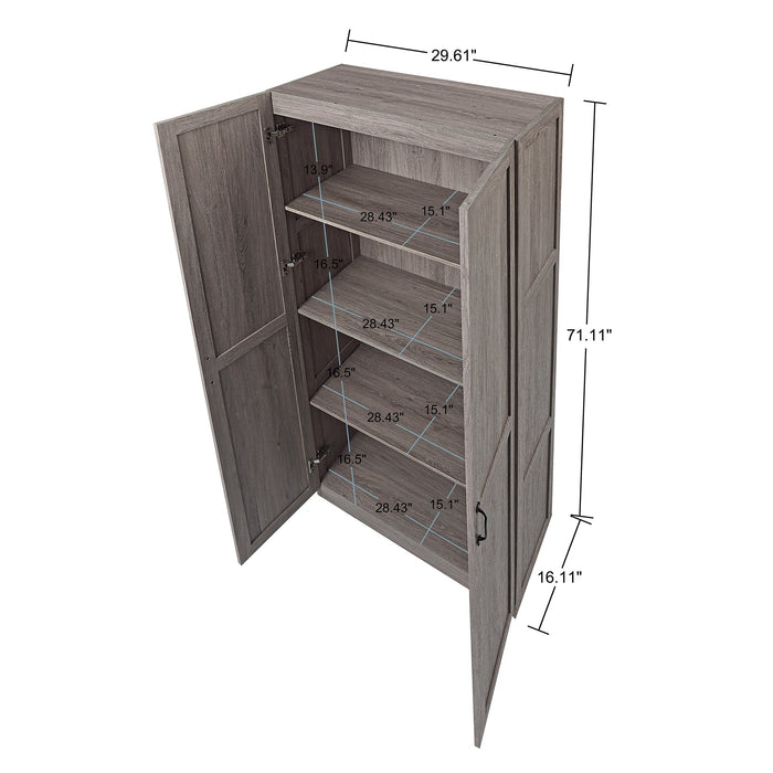 Manhattan Comfort Hopkins Modern Storage Closet - Grey
