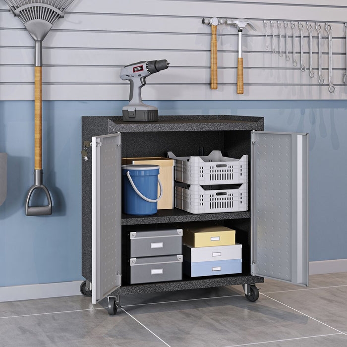 Fortress 31.5\" Mobile Garage Cabinet with Shelves 