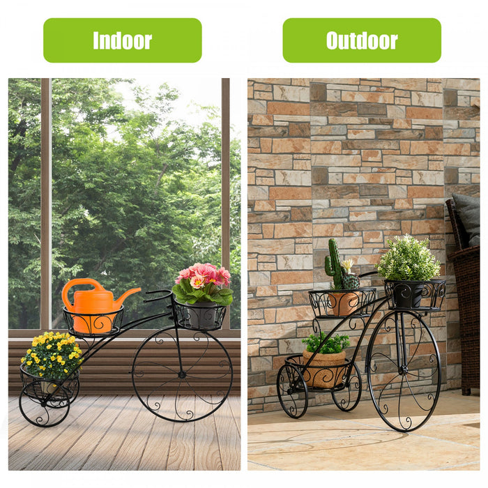 Costway Tricycle Plant Stand Flower Pot Cart Holder Parisian Style Displaying