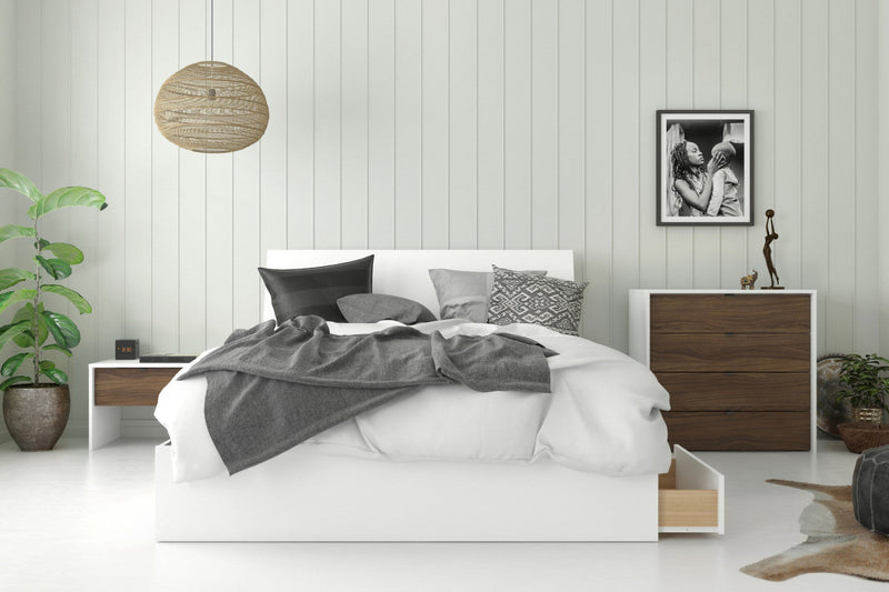 Nordika 4-Drawer Chest - White/Walnut 