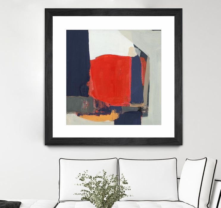 \"Orange Crush V6\" Matted and Framed Black 36x36 Wall Art