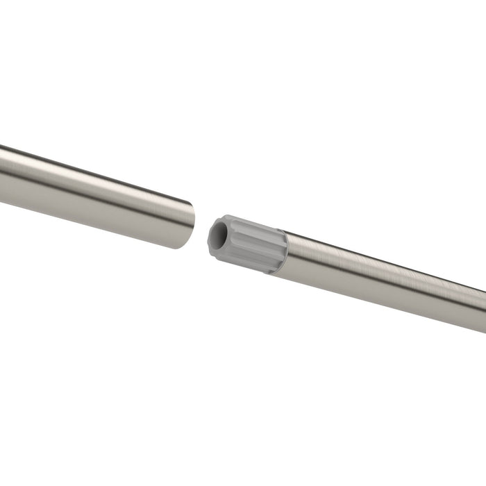 Umbra Zen Nickel Steel Expandable 1\" Curtain Rod - 64\"-128\" 