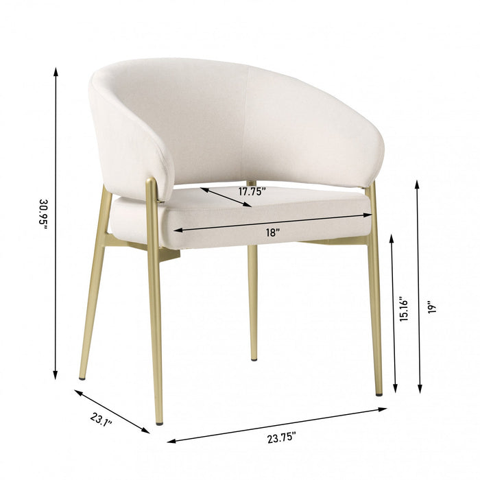 Jeremy Modern Dining Chairs Set Of 2 With Fabric Upholstered Side Chairs And Metal Frame,beige 