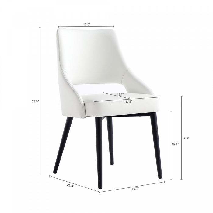 Tremont Modern Metal Vegan Leather Dining Chair in White 