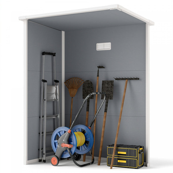 Outsunny 5 X 3ft Outdoor Storage Garden Shed With Lockable Door, Grey